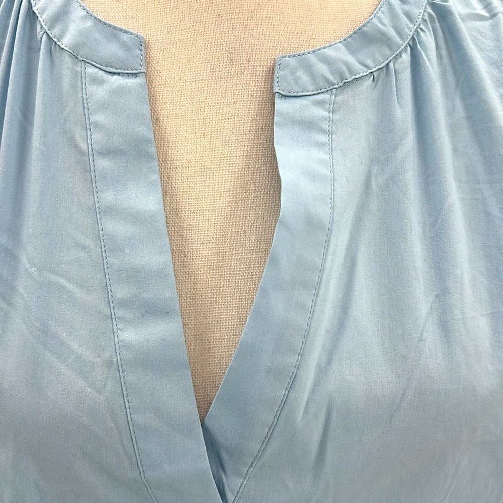 NWT 41 Hawthorn blue Henley blouse small petite - Picture 3 of 13